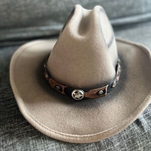 Western Tan Cowboy Hat with Star Details